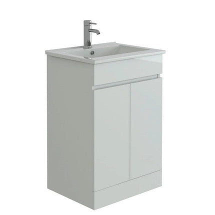 Planet 600 White FS Unit and Slim-Edge Basin Waterworks Vanity Units Waterworks Bathrooms 
