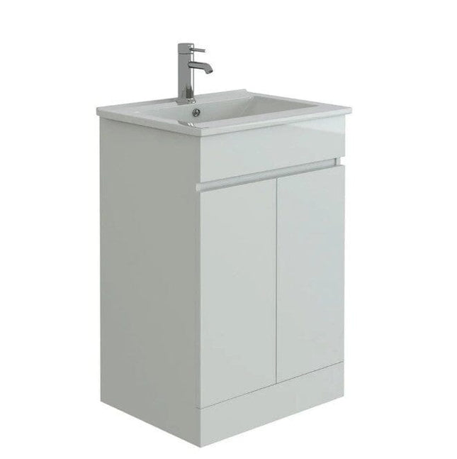 Planet 600 White FS Unit and Slim-Edge Basin Waterworks Vanity Units Waterworks Bathrooms 
