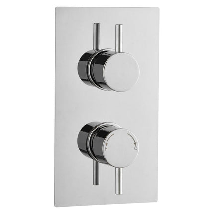 Round Concealed Thermostatic 2 Handle 1 Way Shower Valve - C Waterworks Bathrooms 