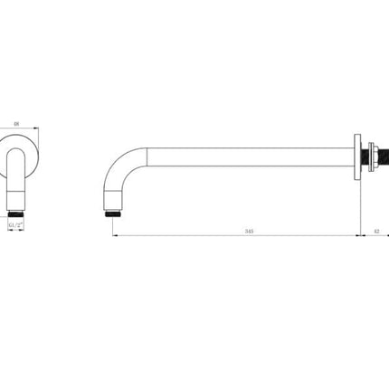 Round Fixed Head 200mm & Arm Waterworks Showers Waterworks Bathrooms 