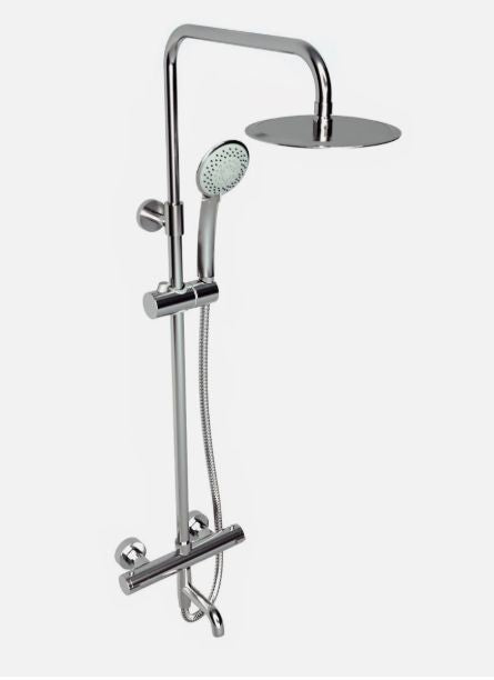 Santana Round Thermostatic Column Shower Kit Exposed Shower Waterworks Bathrooms 