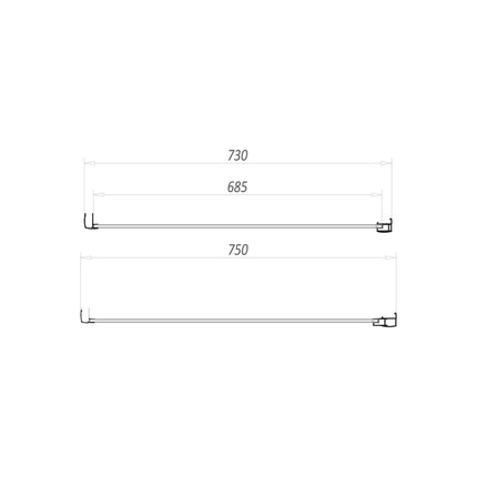 Savio 6mm Side Panel 760 mm Waterworks Bathrooms 