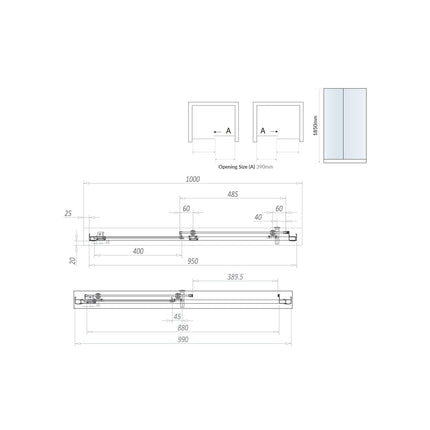 Savio 6mm Sliding Shower Door 1000 mm Waterworks Bathrooms 