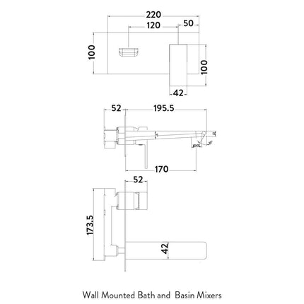 Scudo Muro Wall Mounted Bath Mixer Bath Taps Scudo 