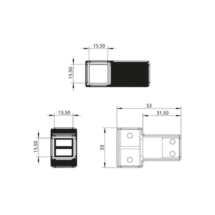 Senso Support Arm Joining T Piece Waterworks Bathrooms 