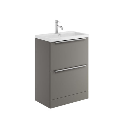 Sharp 600mm Vanity Unit with Ceramic Basin Matt Grey Waterworks Vanity Units Waterworks Bathrooms 