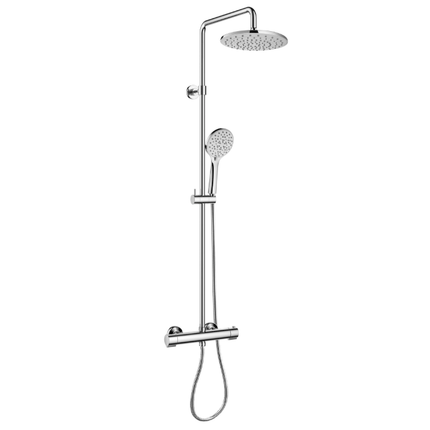 Smart Exposed Thermostatic Shower Column With 225 mm Rainshow Exposed Shower Flova 