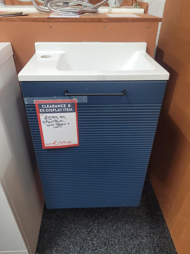 Spectrum Wall hung Cloakroom Unit & Basin Clearance Vanity Unit Waterworks Bathrooms 