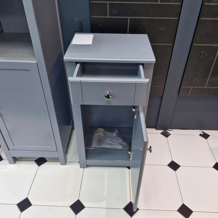 Tenby Tailored Grey Traditional Side Cabinet With 1 drawer Tall Storage Tailored Bathroom 