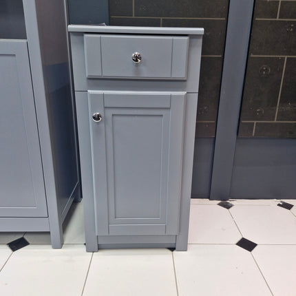 Tenby Tailored Grey Traditional Side Cabinet With 1 drawer Tall Storage Tailored Bathroom 