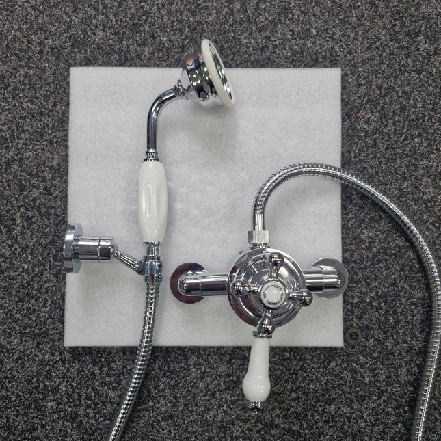 Tenby Traditional Concentric Thermostatic Mixer Valve (Exposed) - Chrome Exposed Shower Tailored Bathrooms 