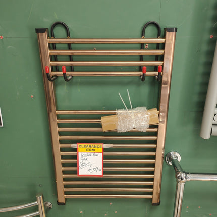 TOWEL RAIL 800X500MM -BRUSHED ROSE GOLD Clearance Heating Waterworks Bathrooms 