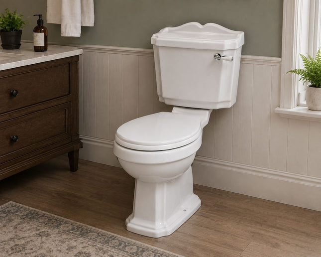 Traditional Toilet with soft Close Seat Clearance Toilet Waterworks Bathrooms 