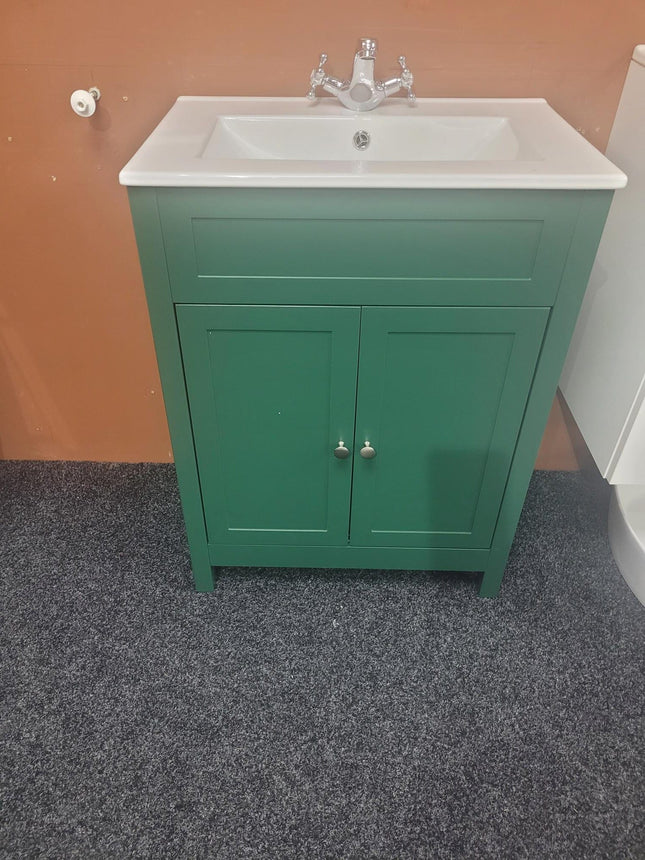 TURIN 600 Floorstanding Vanity Unit - Pine Green Clearance Vanity Unit Waterworks Bathrooms 