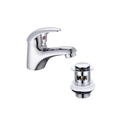 U5T-22-18 Trade Basin Mixer Tap & Waste - Chrome Waterworks Taps Waterworks Bathrooms 