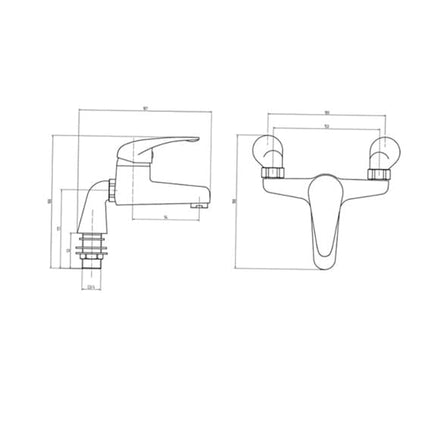 U5T-23-37 Trade Bath Filler Tap - Chrome Waterworks Taps Bathrooms at Unit 5 
