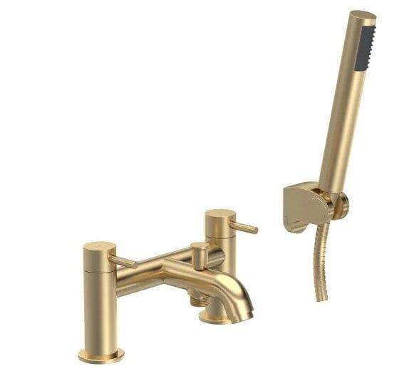 U5T-35-87 Round Bath Shower Mixer Brushed Brass Waterworks Taps Waterworks Bathrooms 