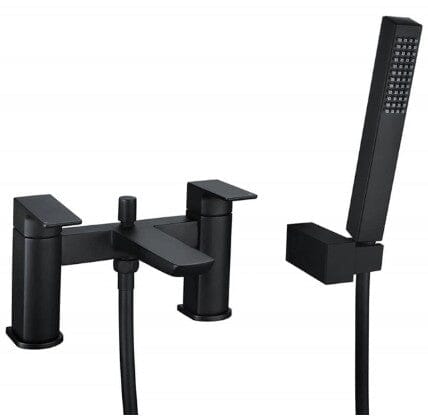 U5T-44-104 Square Matt Black Bath Shower Mixer Waterworks Taps Waterworks Bathrooms 