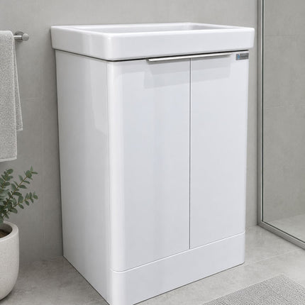 Valencia Waterproof 500 Floor Standing Vanity Unit inc Ceramic Basin Clearance Vanity Unit Waterworks Bathrooms 
