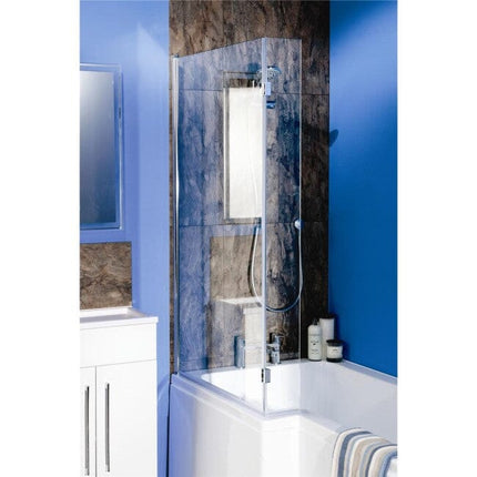 Cassellie 780 Square L-Shaped Bath Screen with Deflector Panel 6mm Bath Screen Cassellie 