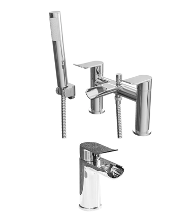 Cassellie Lou Mono Basin Mixer inc Waste & Bath Shower Mixer Tap Pack Tap Pack Cassellie 
