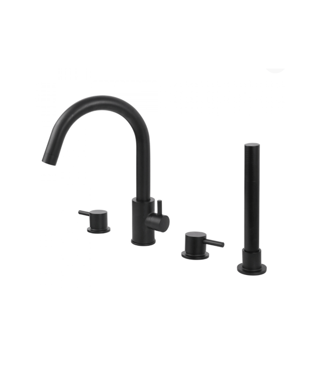 Twist Matt Black 4 Hole Bath Shower Mixer - Defect Taps Savio Bathrooms 